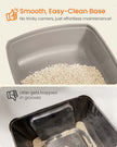Open Top Litter Box – Plastic – Slate Grey – High Sided with Scoop for Large Cats and Kittens