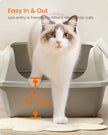Open Top Litter Box – Plastic – Slate Grey – High Sided with Scoop for Large Cats and Kittens