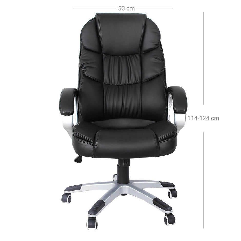 Executive Swivel Chair – PU Leather – Black – High Back with Tilt Function