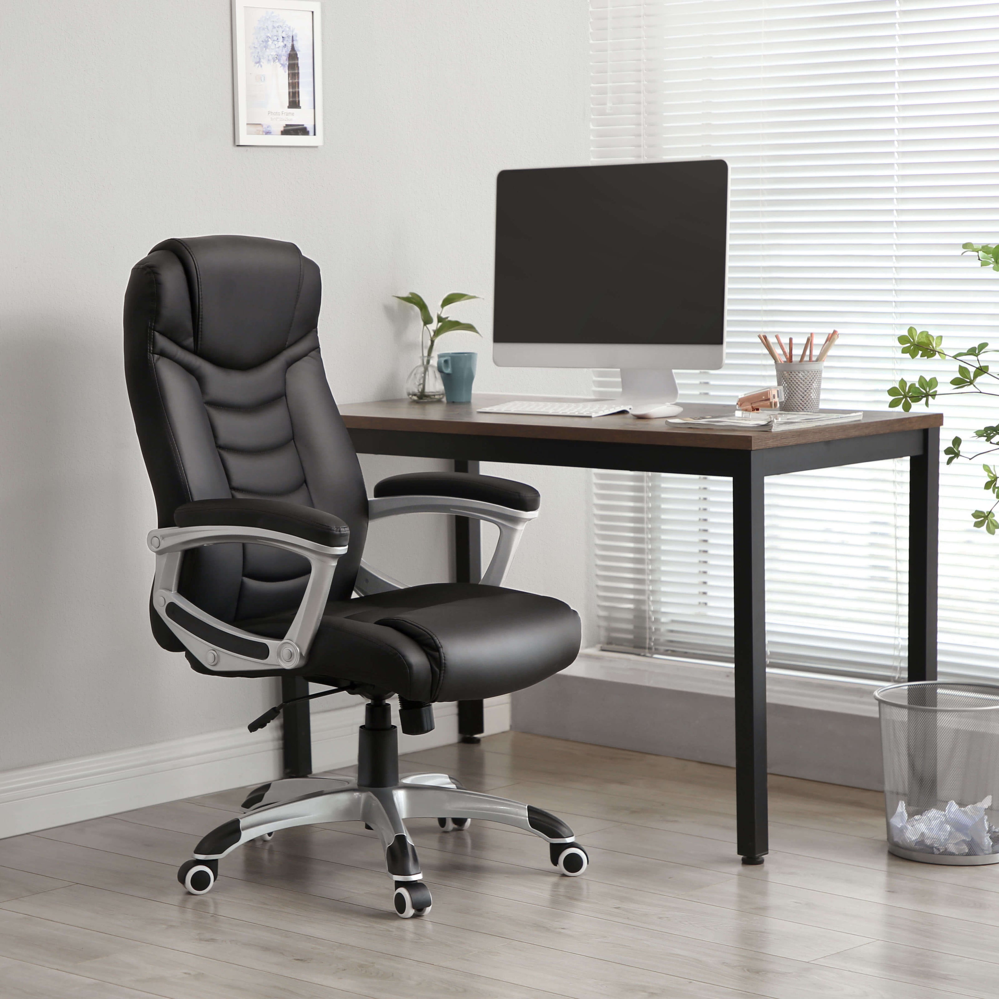 Ergonomic Office Chair – PU – Black – Height Adjustable, Durable and Stable