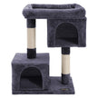Cat Tree – Plush – Light Grey – 67 cm with Perch, 2 Caves, and Scratching Post