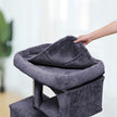 Cat Tree – Plush – Light Grey – 67 cm with Perch, 2 Caves, and Scratching Post