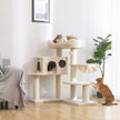 Cat Tree – Plush – Beige – XXL Perch with Adjustable Units and Cuddle Cave