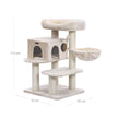 Cat Tree – Plush – Beige – XXL Perch with Adjustable Units and Cuddle Cave