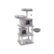 Cat Tree – Plush and Sisal – Smoky Grey – Multi-Level with Condos and Scratching Posts