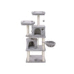 Cat Tree – Plush and Sisal – Smoky Grey – Multi-Level with Condos and Scratching Posts