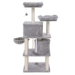 Cat Tree – Plush and Sisal – Smoky Grey – Multi-Level with Condos and Scratching Posts