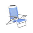 Portable Beach Chair – Fabric – Blue – 4-Position Reclining Backrest, Folding Design with Armrests