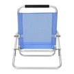 Portable Beach Chair – Fabric – Blue – 4-Position Reclining Backrest, Folding Design with Armrests