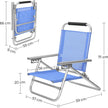 Portable Beach Chair – Fabric – Blue – 4-Position Reclining Backrest, Folding Design with Armrests