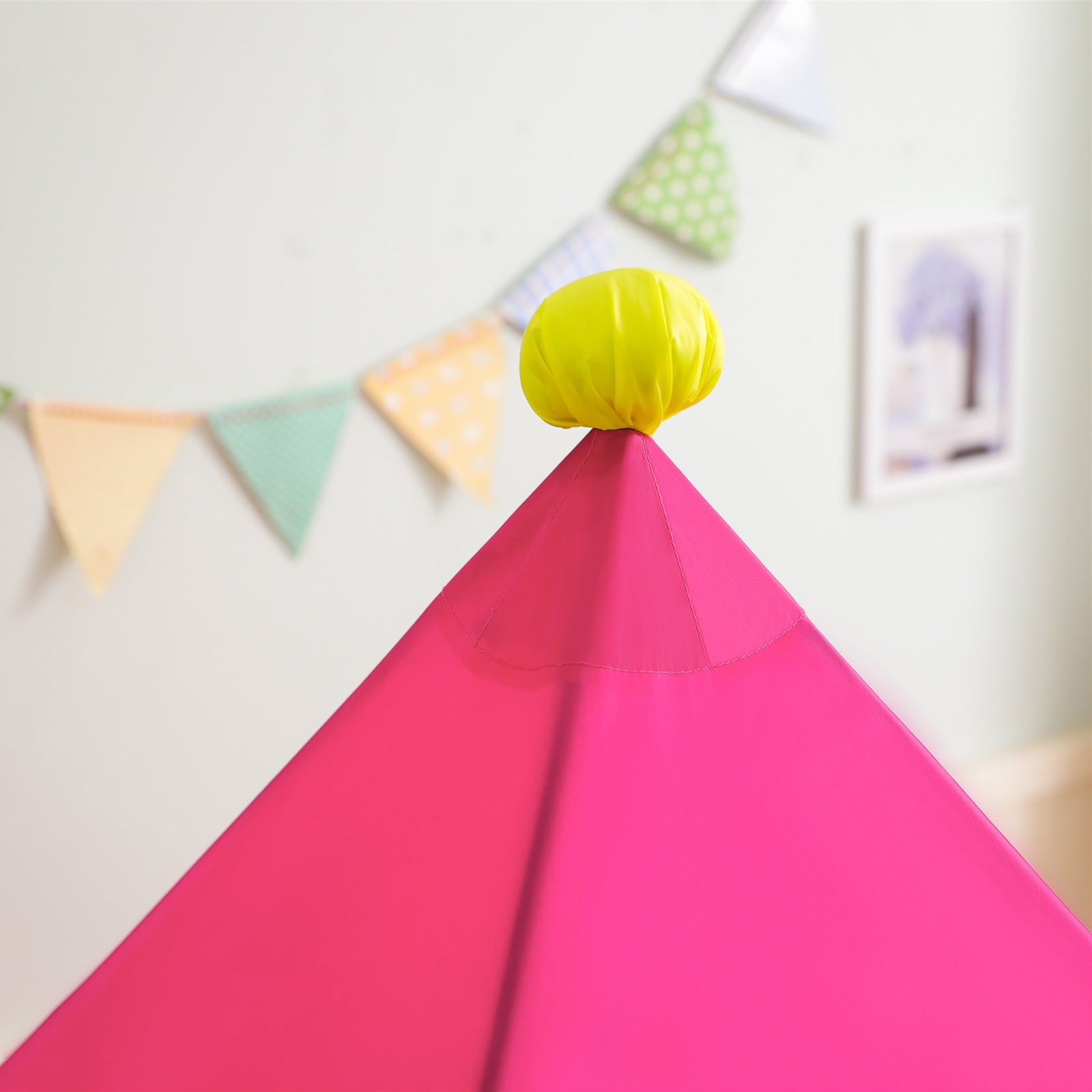 Playhouse Tent – Fabric – Pink and Yellow – Portable Pop Up Design for Indoor and Outdoor Use