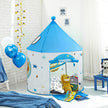 Portable Play Teepee – Fabric – White and Blue – Indoor and Outdoor Use