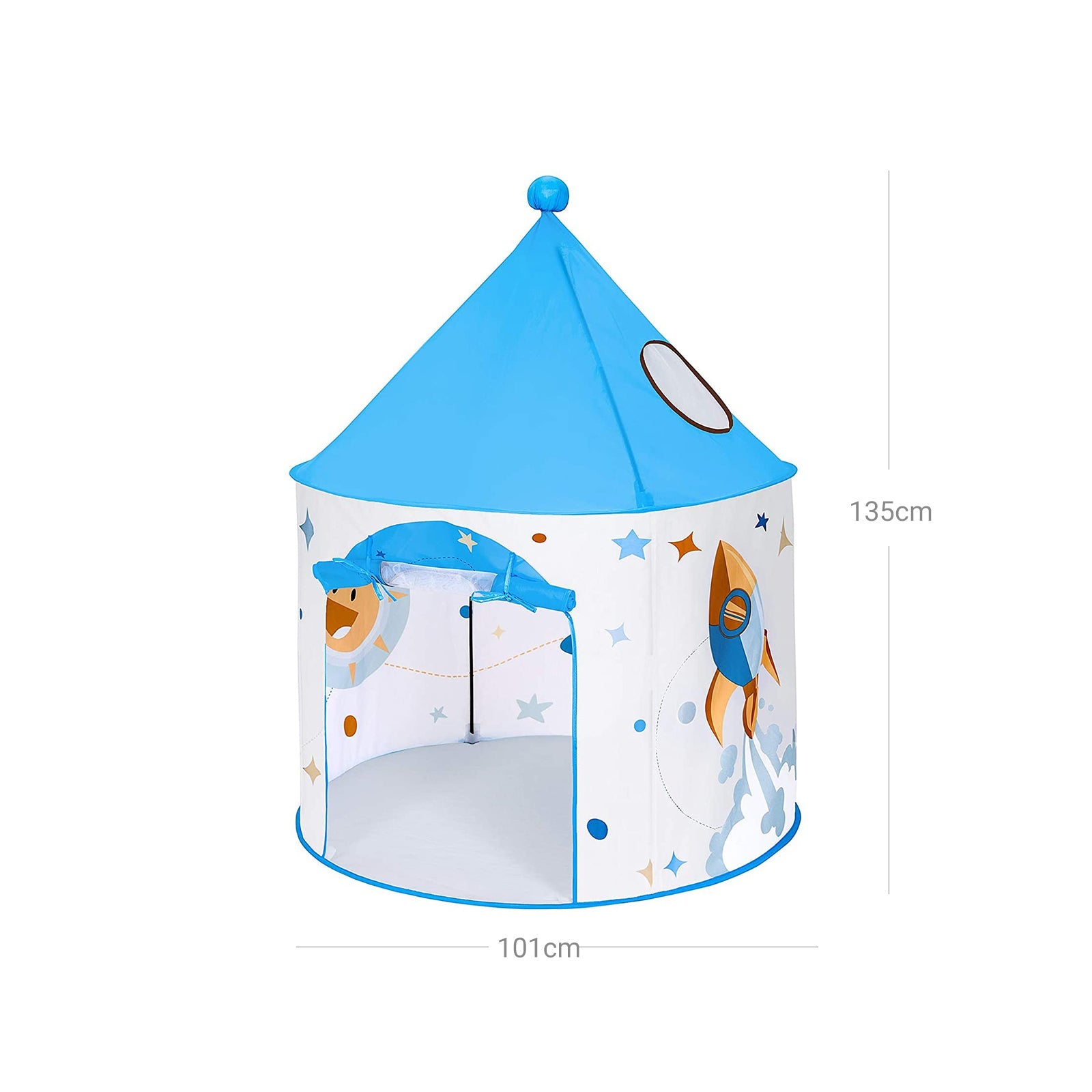 Portable Play Teepee – Fabric – White and Blue – Indoor and Outdoor Use