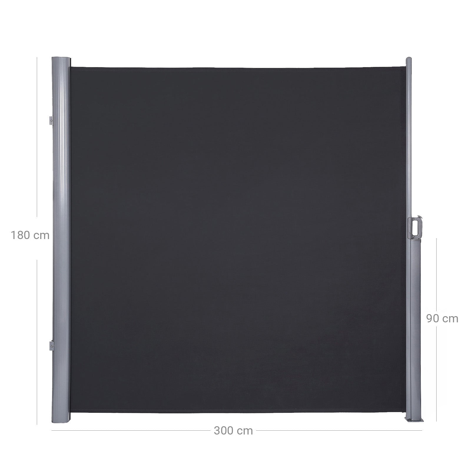 Retractable Side Awning – Fabric – Anthracite – Outdoor Privacy Protection 180 x 300 cm