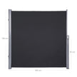 Retractable Side Awning – Fabric – Anthracite – Outdoor Privacy Protection 180 x 300 cm