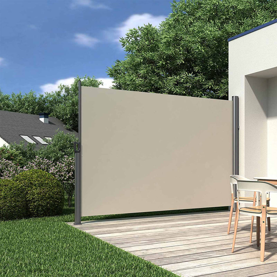 Vertical Awning – Waterproof Fabric – Beige – Privacy Protection for Outdoor Spaces