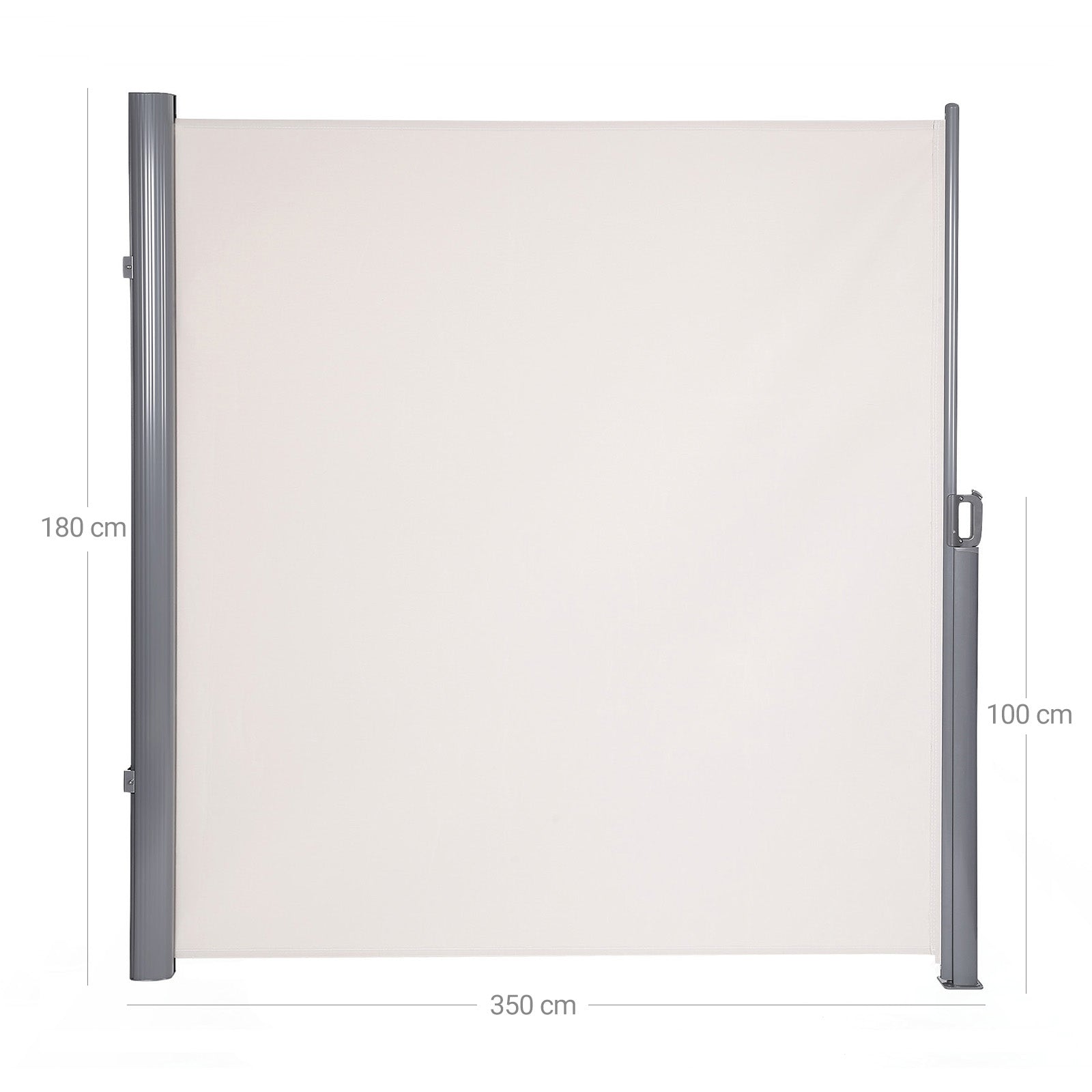 Side Awning – Aluminium – Smoke Grey – 180 x 350 cm Privacy Screen and Sun Shade