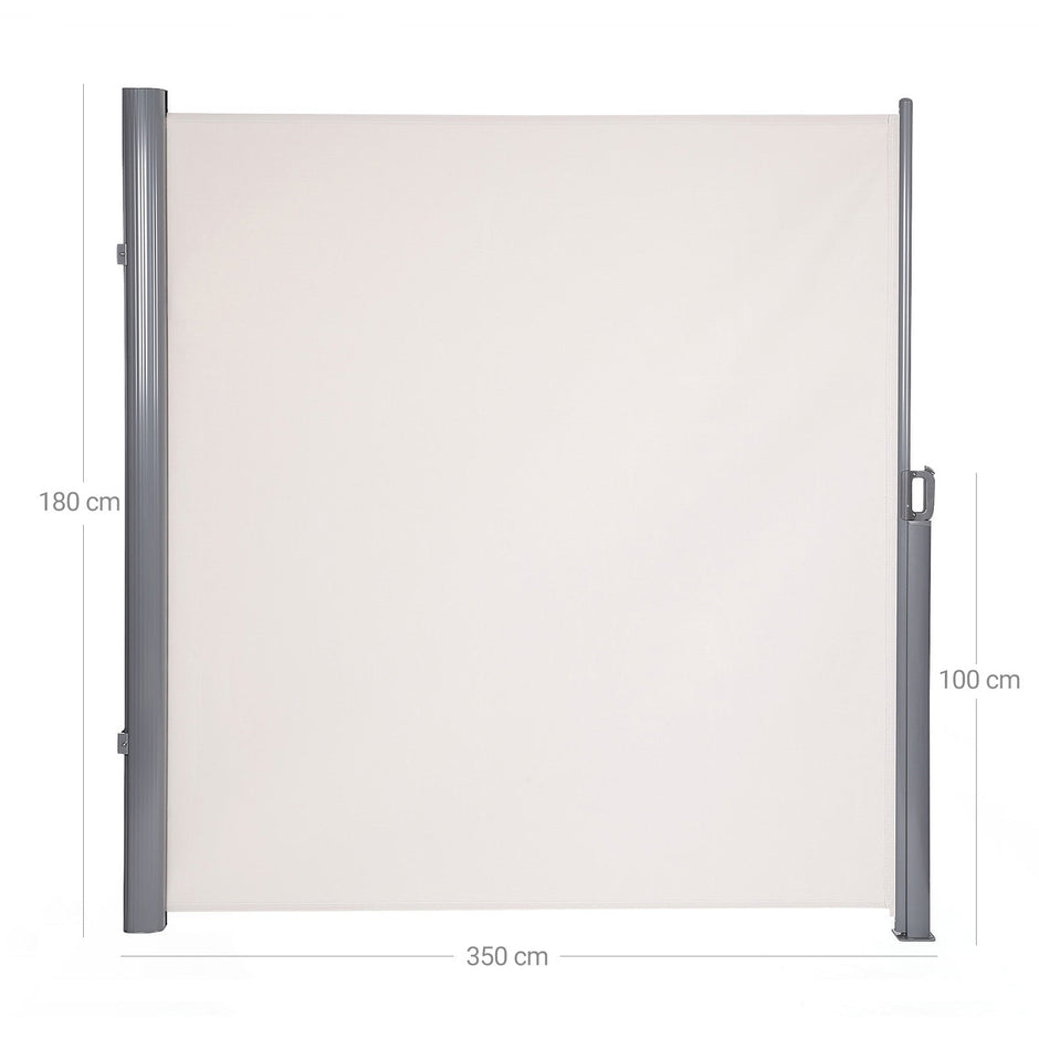 Side Awning – Aluminium – Smoke Grey – 180 x 350 cm Privacy Screen and Sun Shade