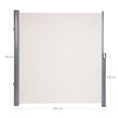 Side Awning – Aluminium – Smoke Grey – 180 x 350 cm Privacy Screen and Sun Shade