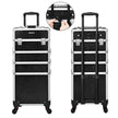 Professional Makeup Case – ABS – Black – 4-in-1 Design with Lockable Storage and Castors
