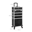 Professional Makeup Case – ABS – Black – 4-in-1 Design with Lockable Storage and Castors
