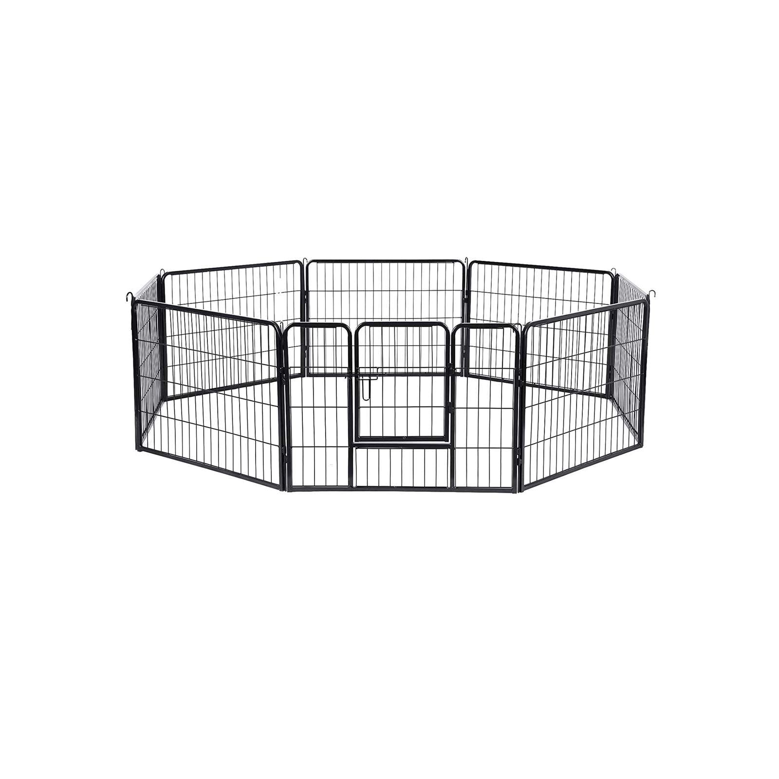 Heavy Duty Puppy Playpen – Metal – Black – 8 Panels, 80 x 60 cm