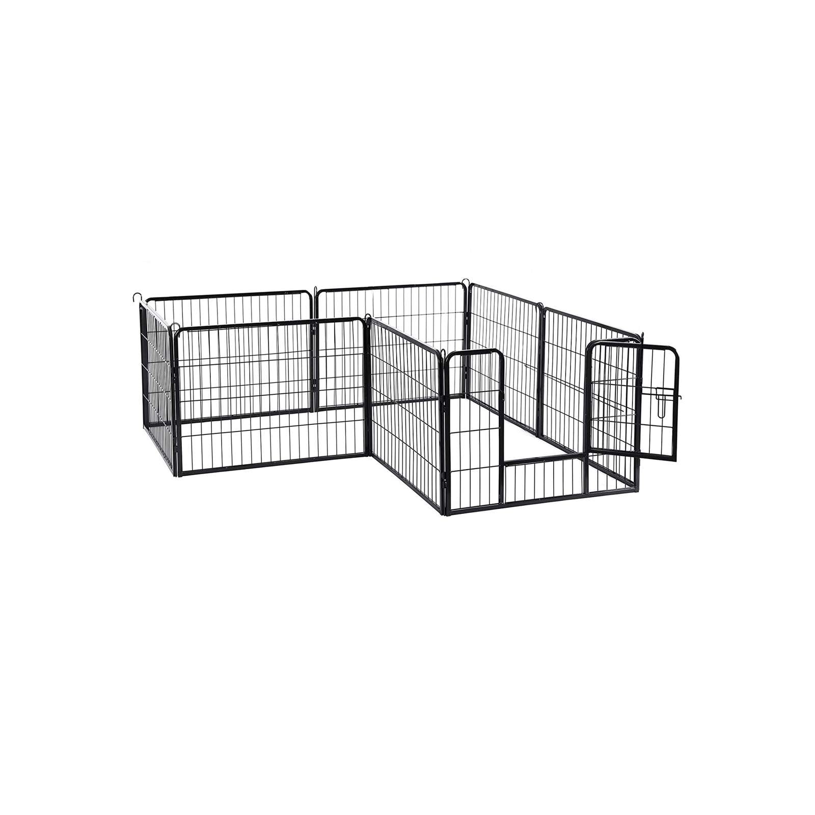 Heavy Duty Puppy Playpen – Metal – Black – 8 Panels, 80 x 60 cm