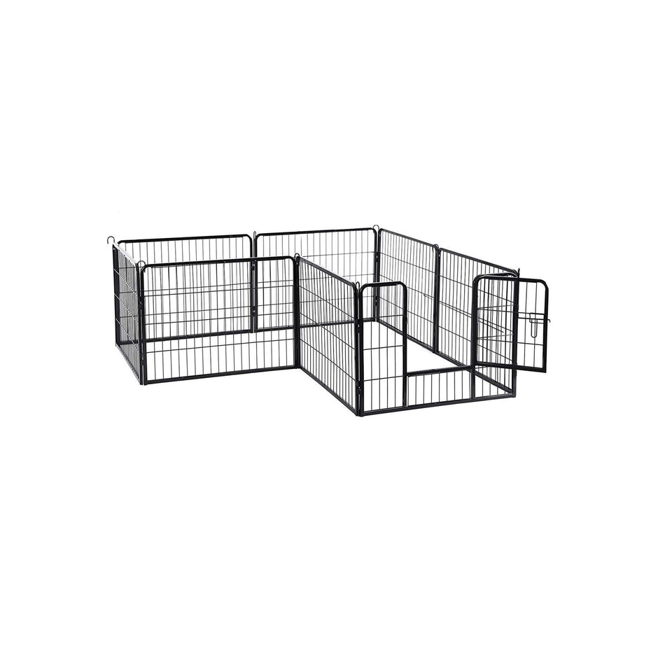 Heavy Duty Puppy Playpen – Metal – Black – 8 Panels, 80 x 60 cm