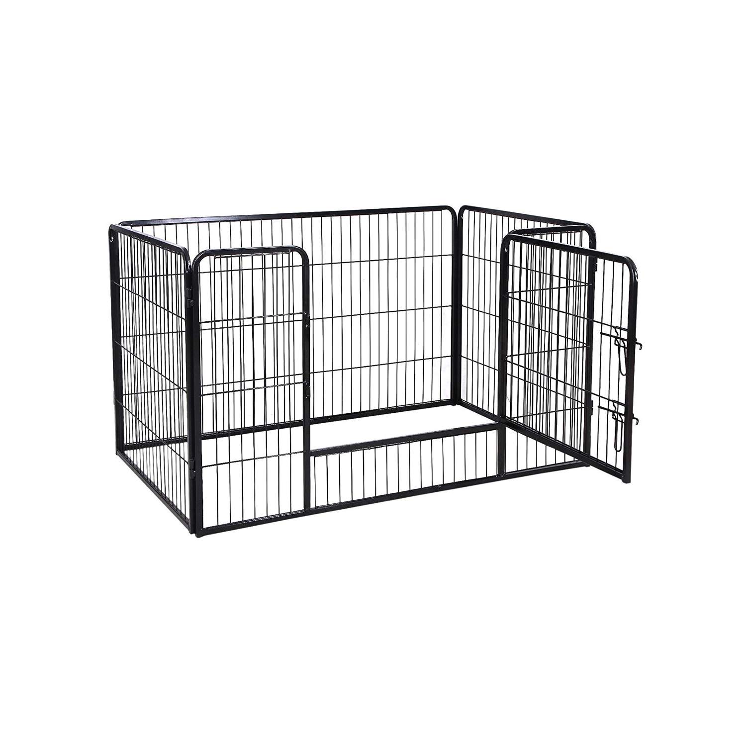 Puppy Playpen – Heavy Duty Metal – Black – Expandable 4-Panel Design