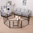 Heavy Duty Puppy Playpen – Metal – Black – 8 Panels, 80 x 60 cm