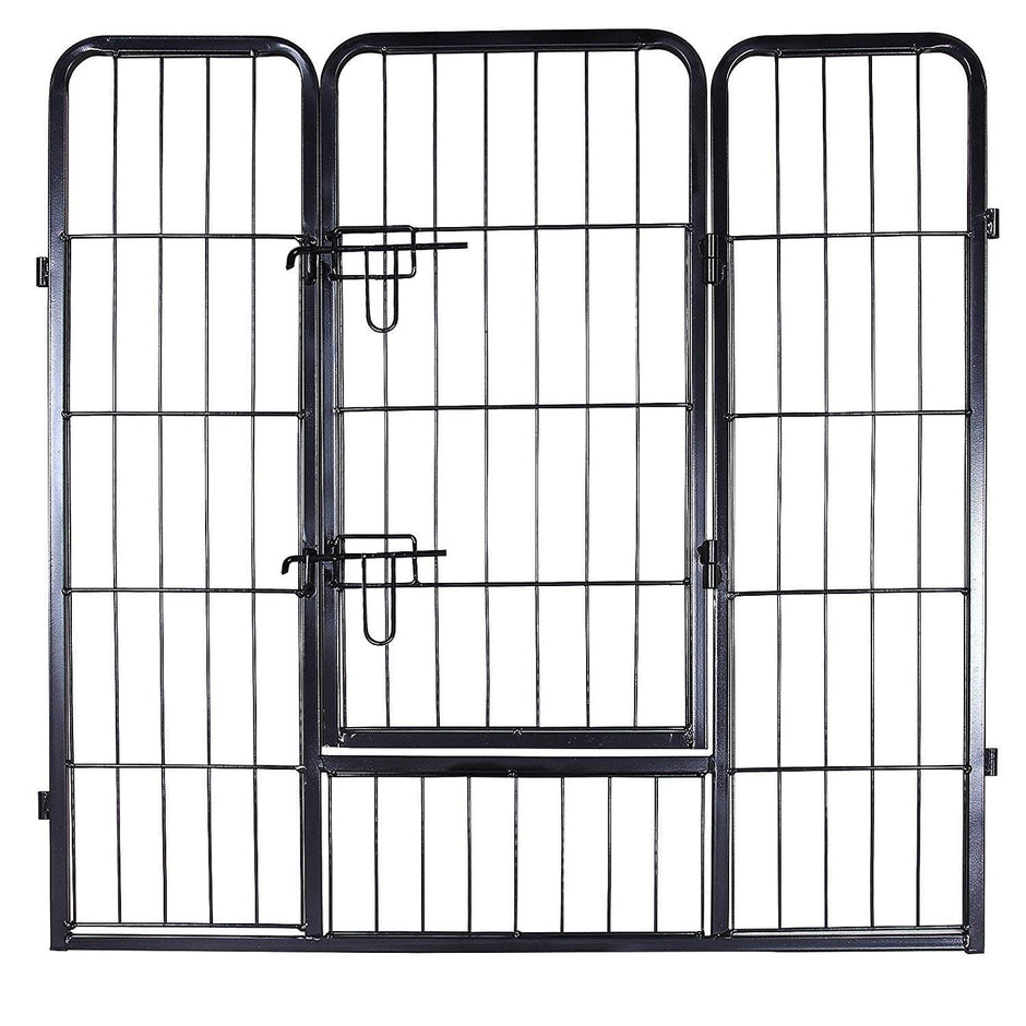 Heavy Duty Playpen – Metal – Black – 8 Panels, 80 x 80 cm