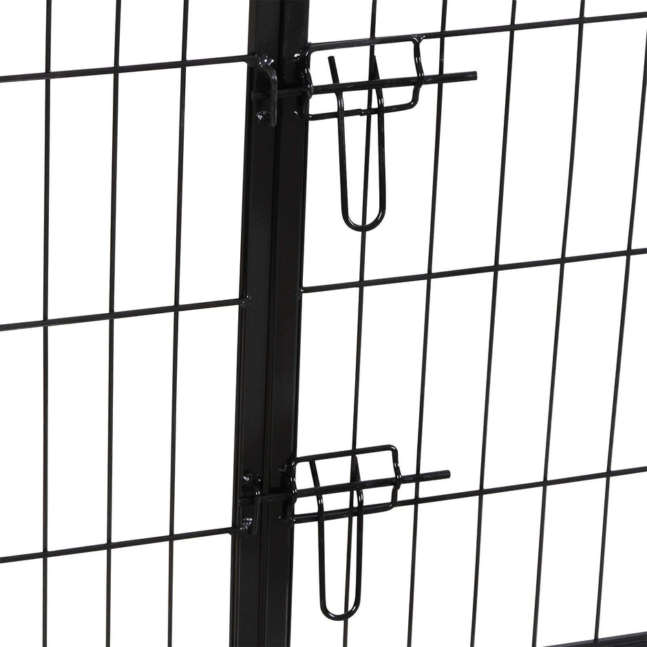 Heavy Duty Playpen – Metal – Black – 8 Panels, 80 x 80 cm