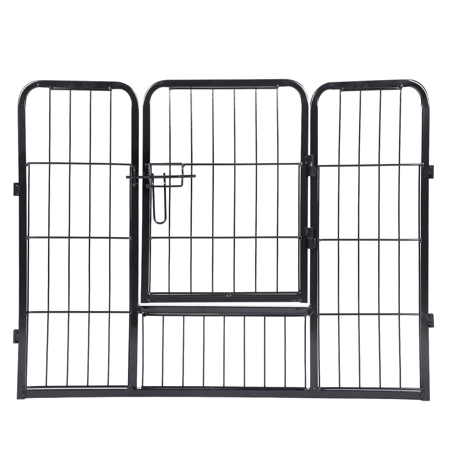 Heavy Duty Puppy Playpen – Metal – Black – 8 Panels, 80 x 60 cm