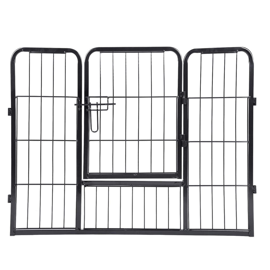 Heavy Duty Puppy Playpen – Metal – Black – 8 Panels, 80 x 60 cm