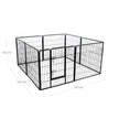 Heavy Duty Playpen – Metal – Black – 8 Panels, 80 x 80 cm