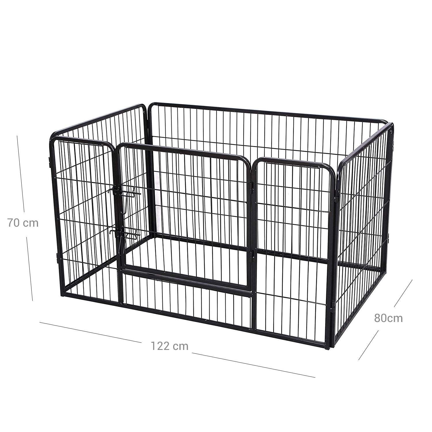 Puppy Playpen – Heavy Duty Metal – Black – Expandable 4-Panel Design