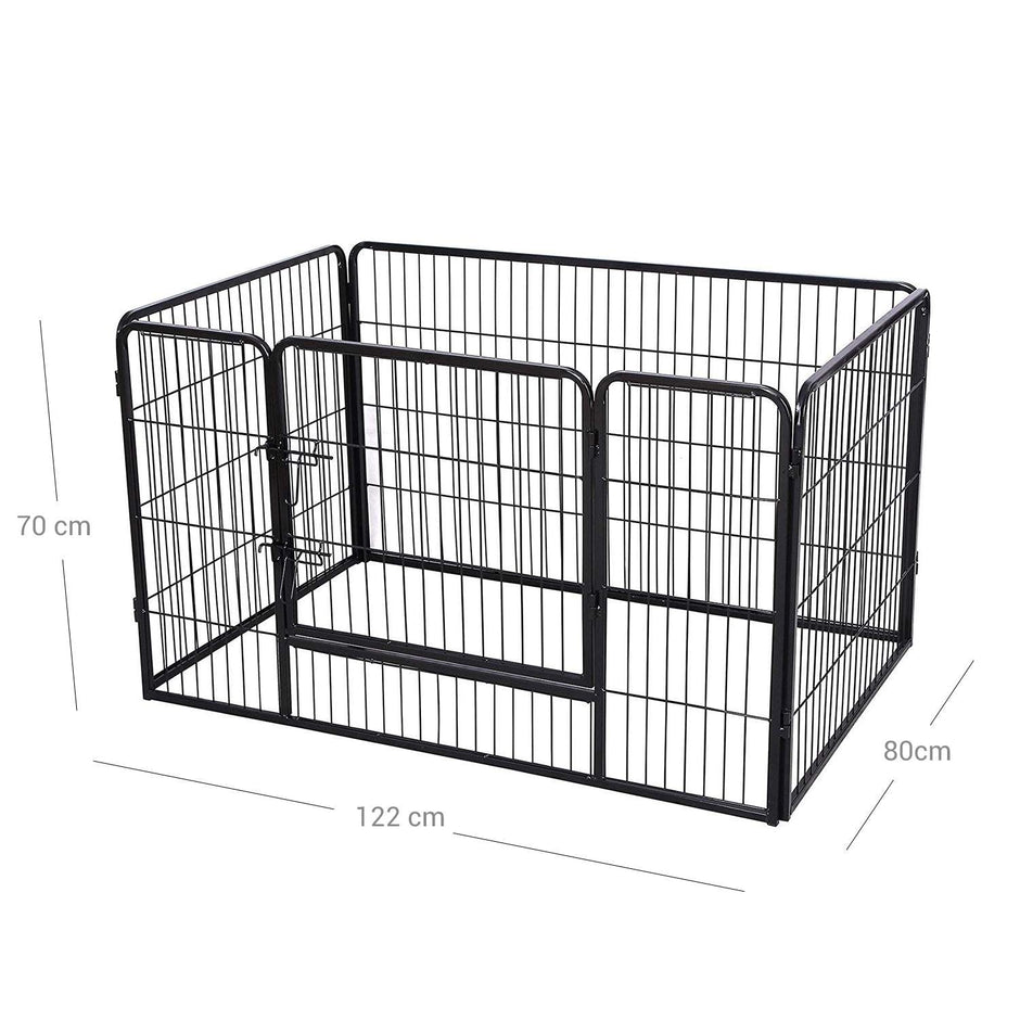 Puppy Playpen – Heavy Duty Metal – Black – Expandable 4-Panel Design