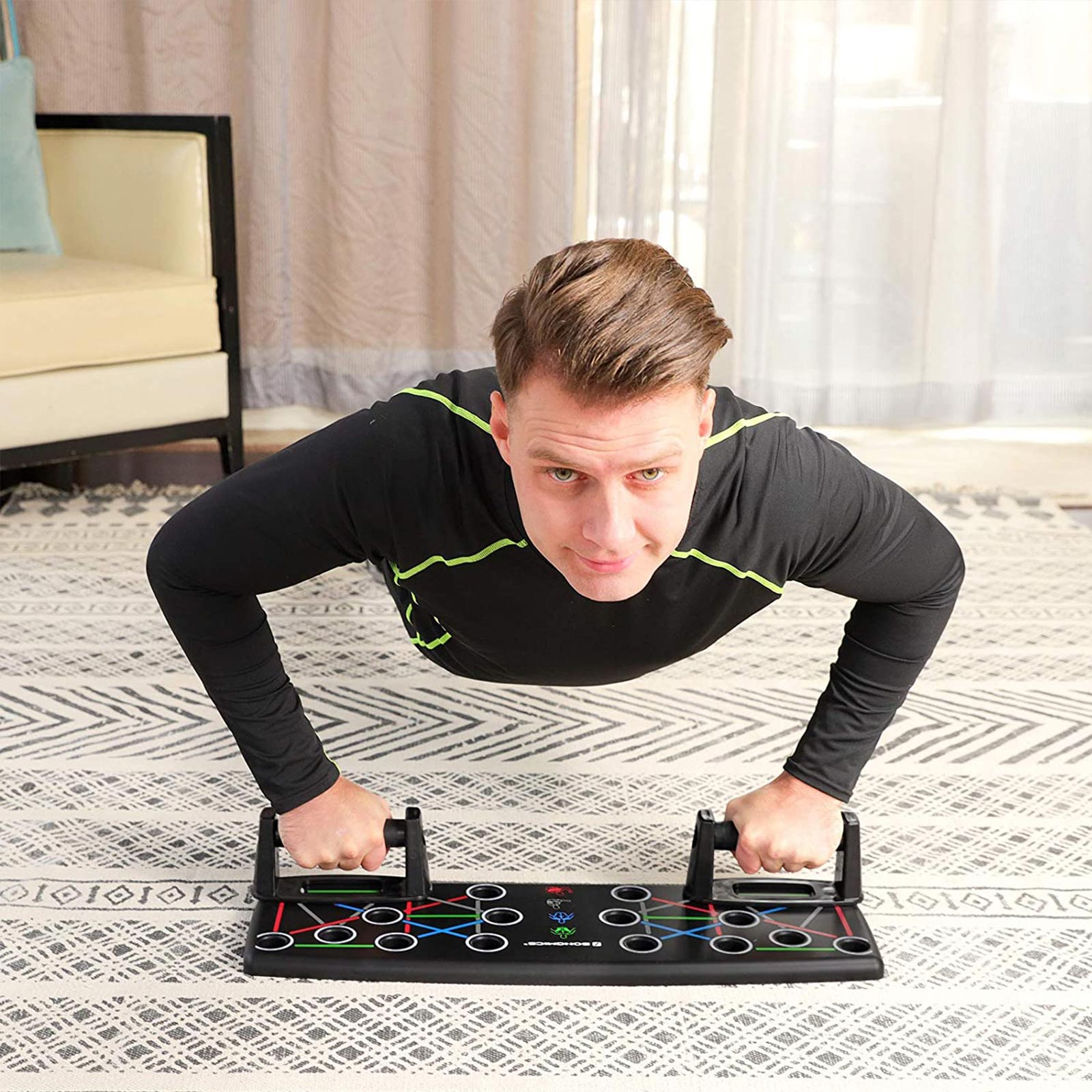 Push Up Board – Plastic – Black – Multifunctional 14-in-1 Exercise Tool