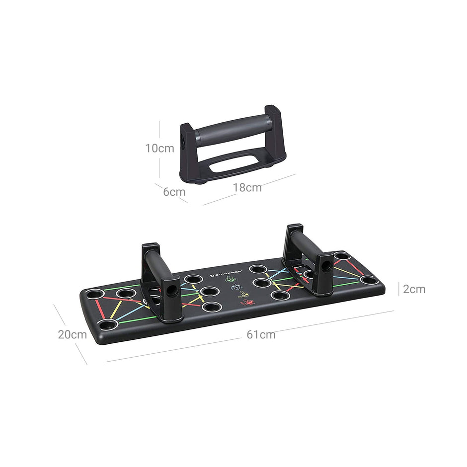 Push Up Board – Plastic – Black – Multifunctional 14-in-1 Exercise Tool