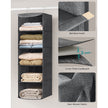 Set of 2 Hanging Wardrobe Storage Organisers – Fabric – Grey – 6 Shelves with Clips