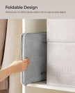 Hanging Wardrobe Storage Organisers – Fabric – Light Grey – Set of 2 with 6 Shelves and Clips