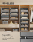 Hanging Wardrobe Organiser – Fabric – Dove Grey – 6-Tier with Separable Design and Side Pockets