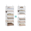 Hanging Wardrobe Organiser – Fabric – Cloud White – 6-Tier Design with Side Pockets, Foldable, and Metal Hooks