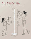 Coat Rack – Solid Wood – Cloud White – 8 Hooks for Entryway and Hallway