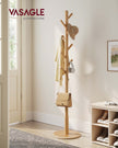 Coat Rack – Solid Wood – Cloud White – 8 Hooks for Entryway and Hallway