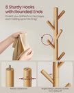 Coat Rack – Solid Wood – Cloud White – 8 Hooks for Entryway and Hallway