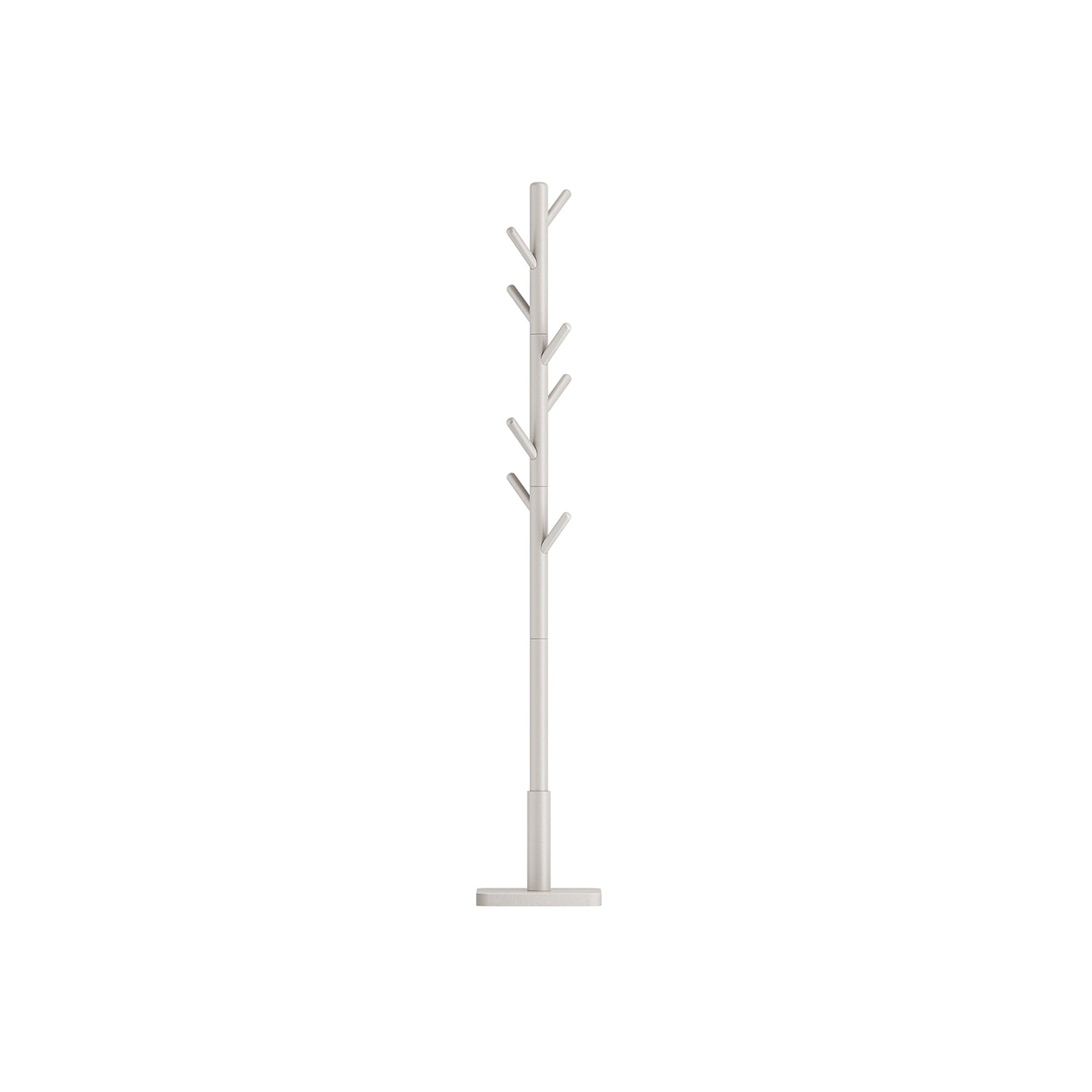 Coat Stand – Solid Wood – White – Free Standing with 8 Hooks