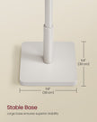 Solid Wood Coat Stand – Rubberwood – White – Free Standing Design with 8 Hooks