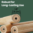 Free Standing Coat Rack – Solid Wood – Natural Beige – 8 Hooks, Adjustable Height