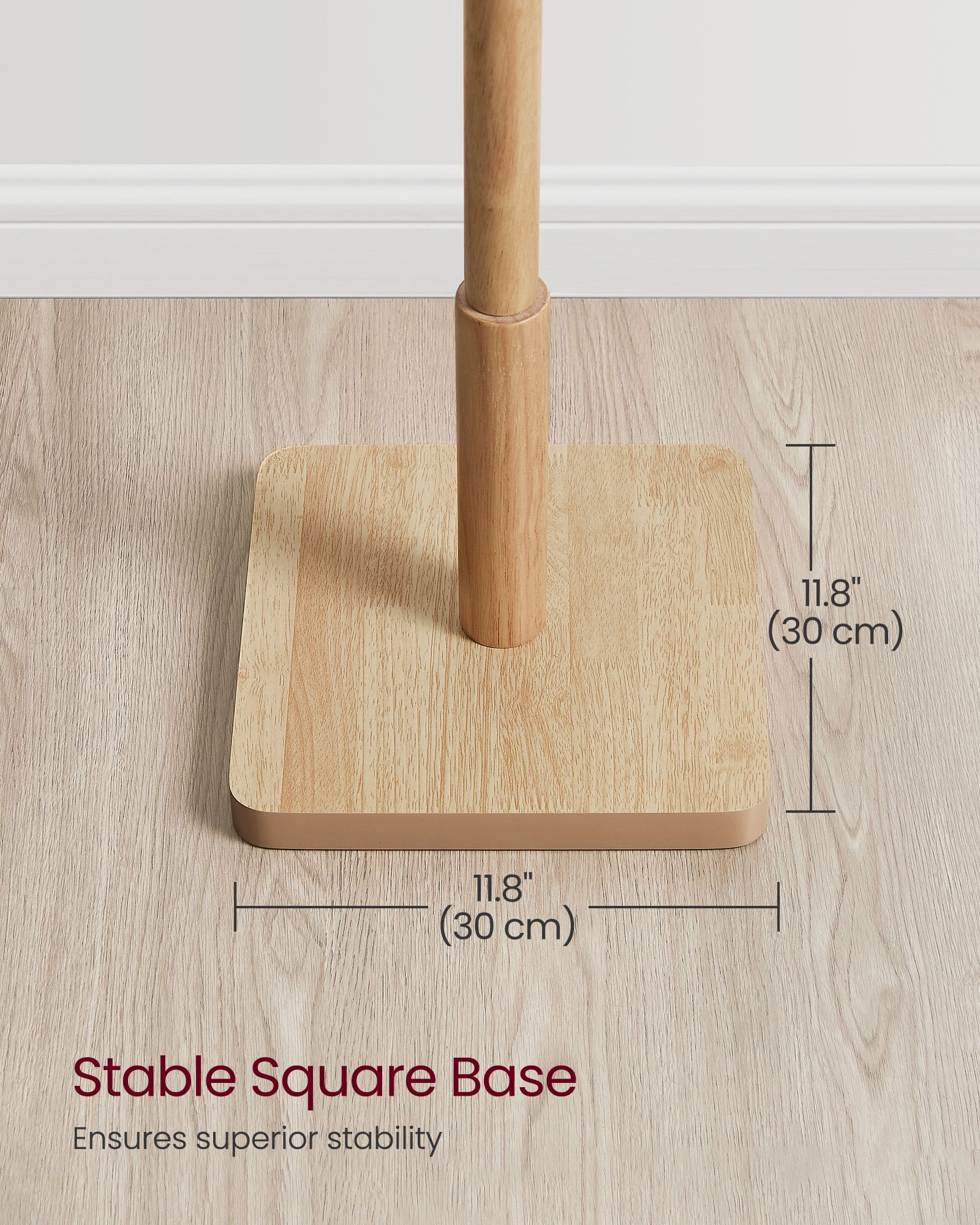 Free Standing Coat Rack – Solid Wood – White – 8 Hooks for Coats, Hats, and Bags